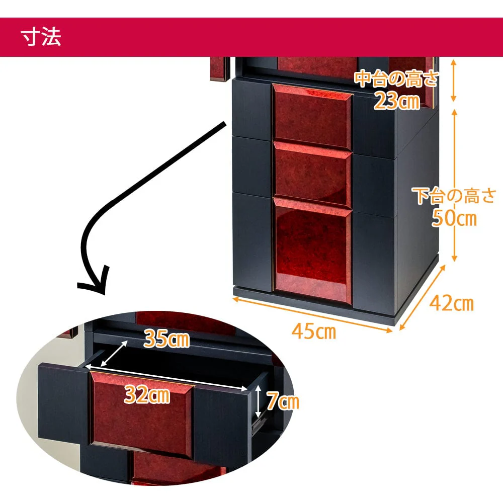 仏壇 伝心箔艶 (でんしんはくつや) 高さ135cm 仏具セットゴールド色 - Image 3