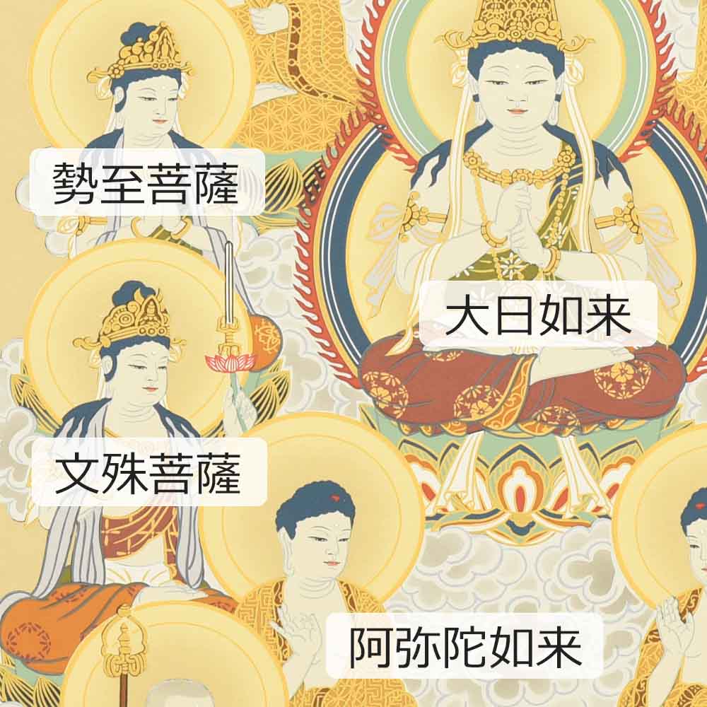 床掛軸 真言十三仏 奥田和人作 4尺 - Image 8