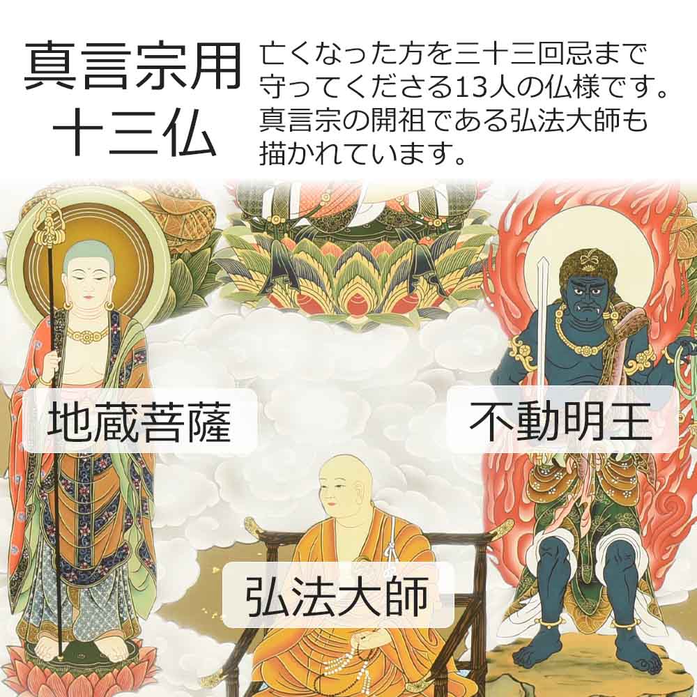 床掛軸 真言十三仏 堀部修一作 4尺 - Image 6