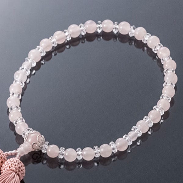 数珠 たまのお ローズ 水晶切子 銀花座 桜 - Image 7