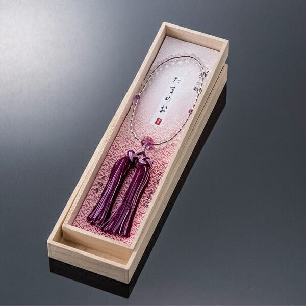 数珠 たまのお 水晶×紫水晶 親珠アクリル絵入 - Image 5