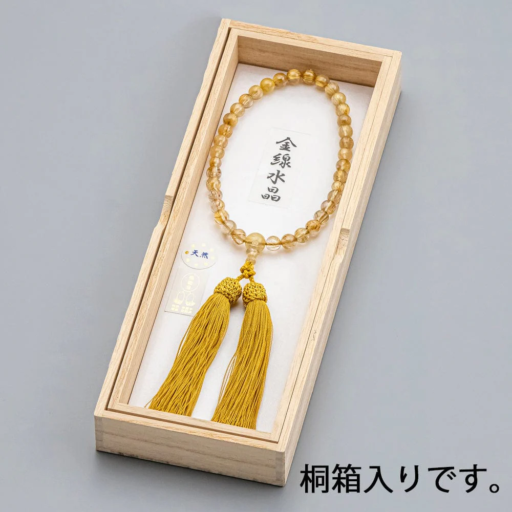 数珠 金線水晶 共仕立 頭付正絹弥勒房 - Image 5
