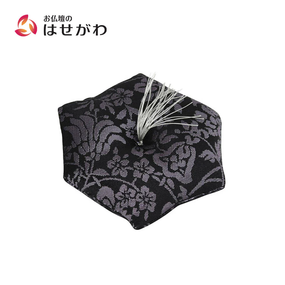 新名物裂 リン布団 小 黒地紫 紹巴唐花紋