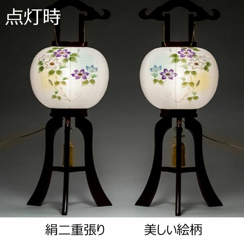 行灯 １０号 二重 鉄線花 対 - Image 5