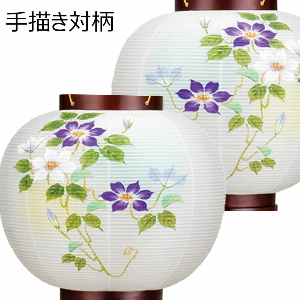 行灯 １０号 二重 鉄線花 対 - Image 6