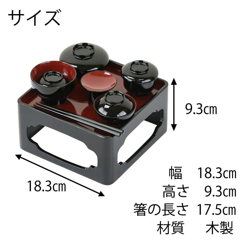 御霊具膳 高膳型 内朱 6.0寸 ご先祖様セット - Image 6