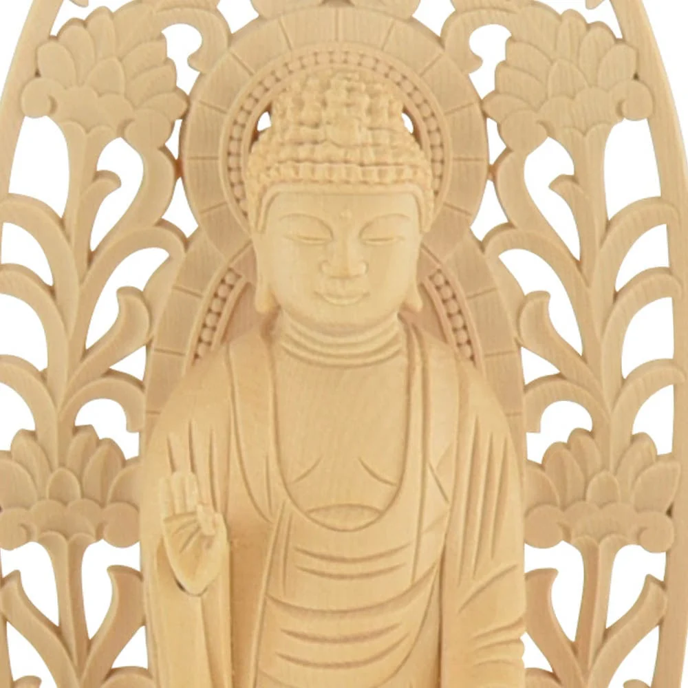 仏像 浄土 白木 丸台 4.0寸 - Image 4