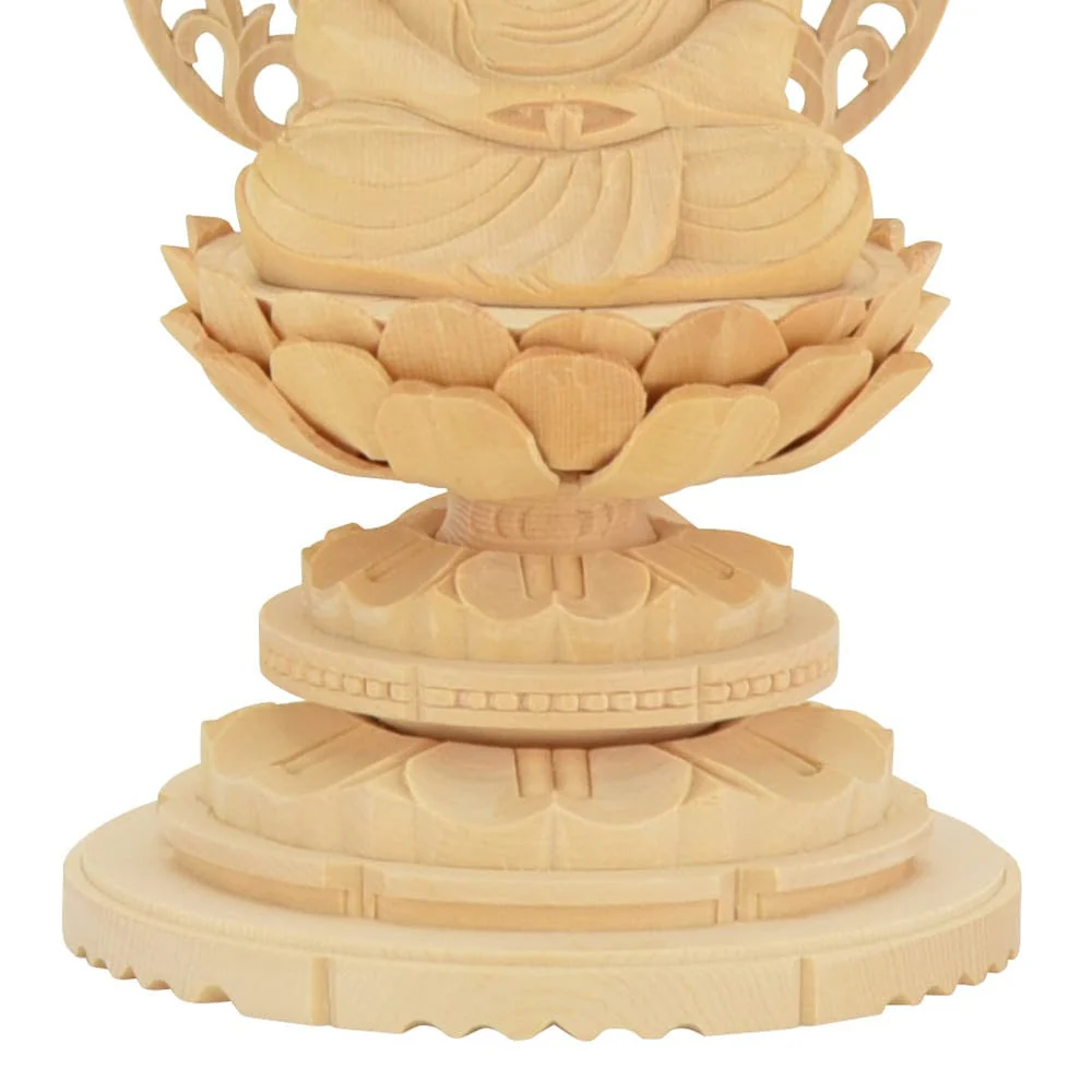 仏像 座弥陀 白木 丸台 2.5寸 - Image 5