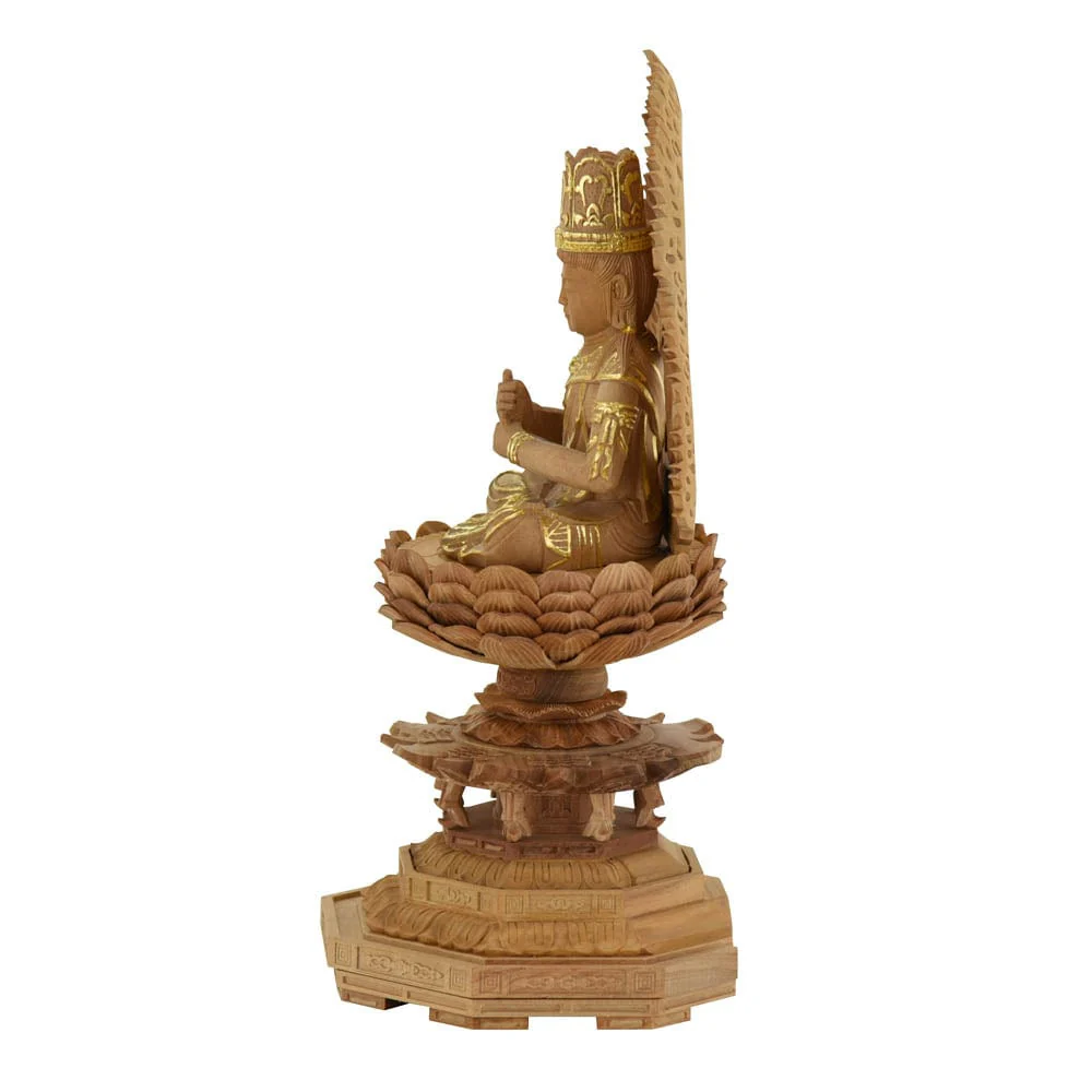 仏像 大日 白檀 八角火炎 金粉紋様25 - Image 3