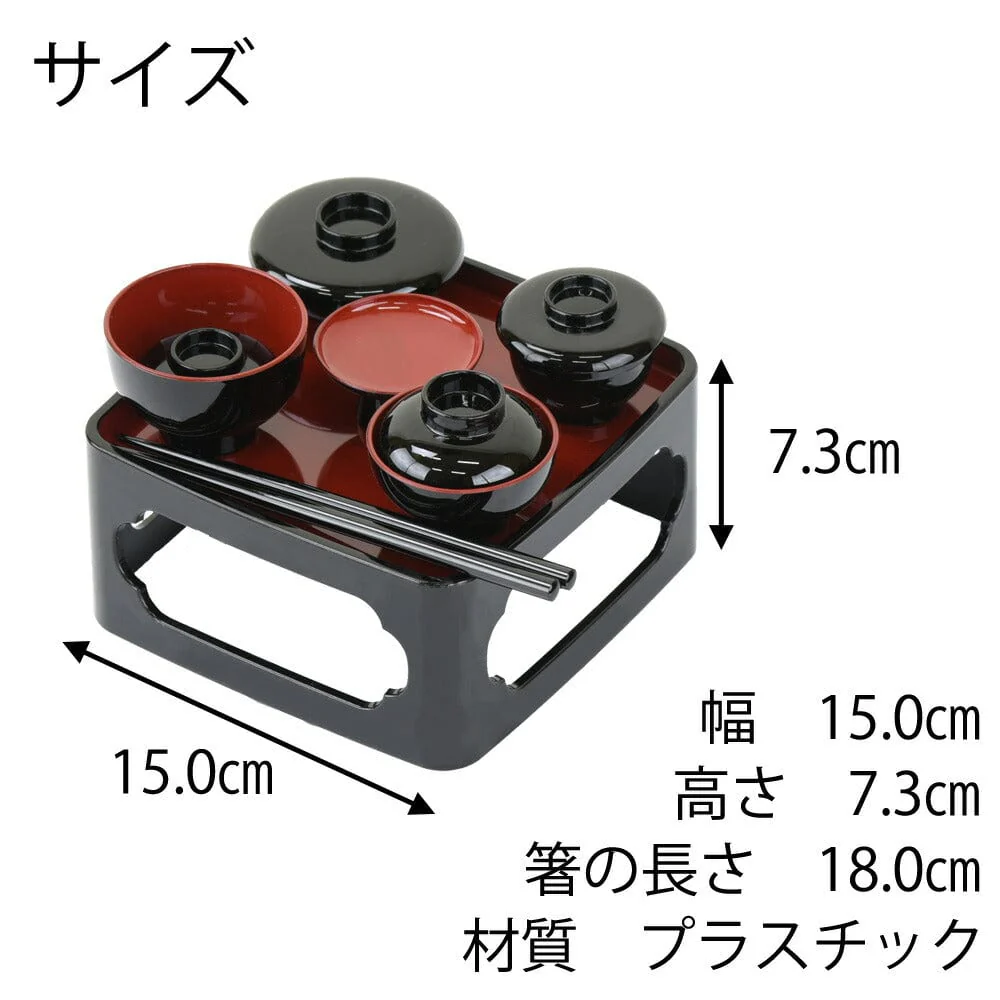 御霊具膳 PC 黒内朱 5.0寸 ご先祖様セット - Image 7