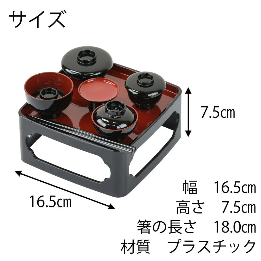 御霊具膳 PC 黒内朱 5.5寸 ご先祖様セット - Image 7