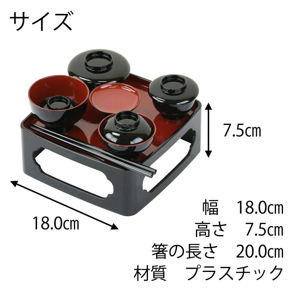 御霊具膳 PC 黒内朱 6.0寸 ご先祖様セット - Image 7