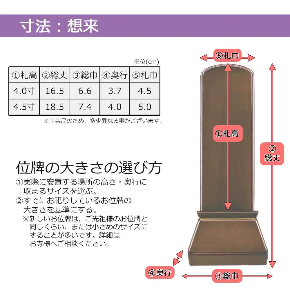位牌 想来 ウォールナット色 - Image 6