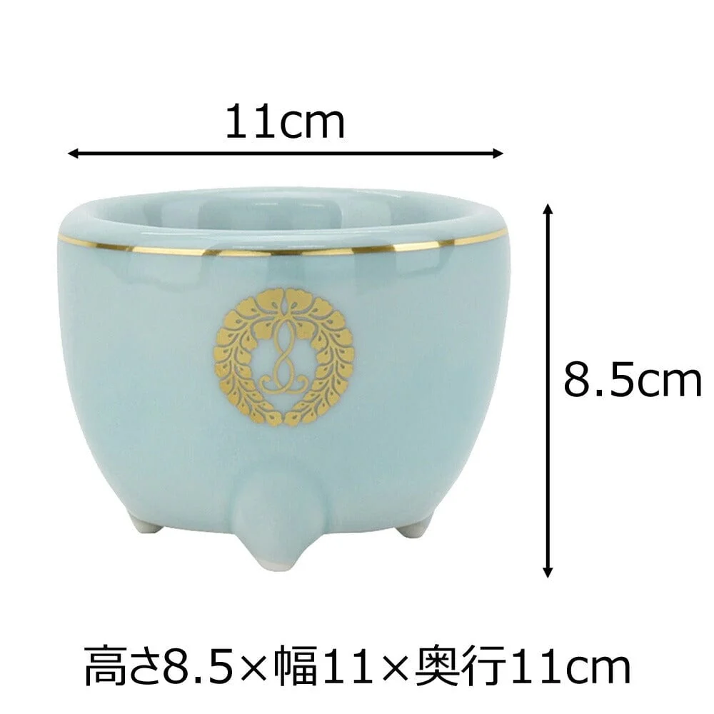 香炉 青磁 西用(盛紋入) 3.5寸 - Image 2