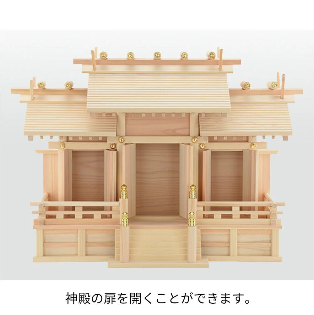 神殿 屋根違い 三社(別寸)小 桧 - Image 3
