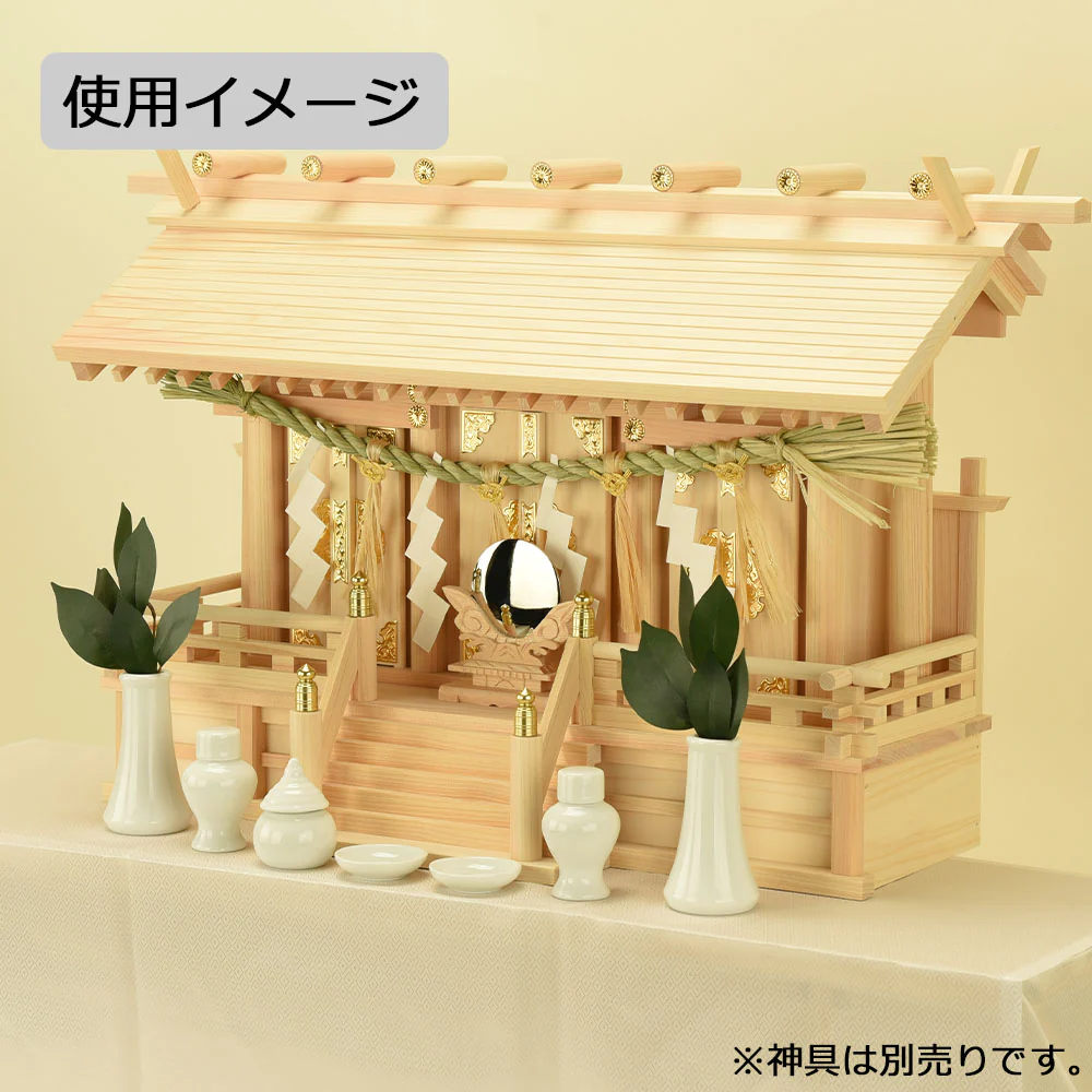 神殿 通し屋根 三社 中 桧 - Image 4