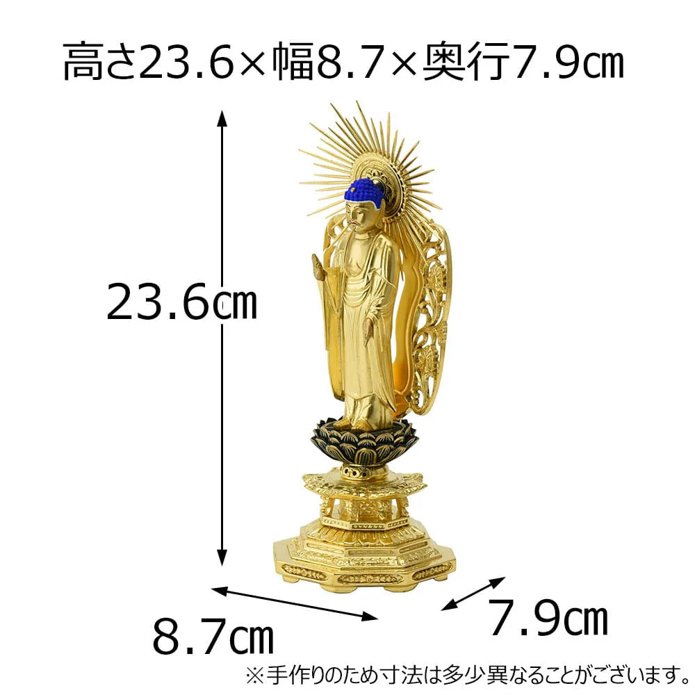 仏像 西 木製 肌粉 八角 3.5寸 - Image 2