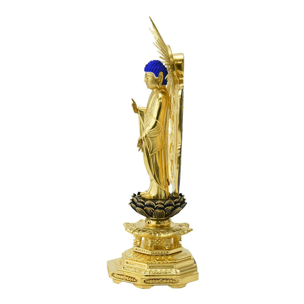 仏像 西 木製 肌粉 八角 3.5寸 - Image 3