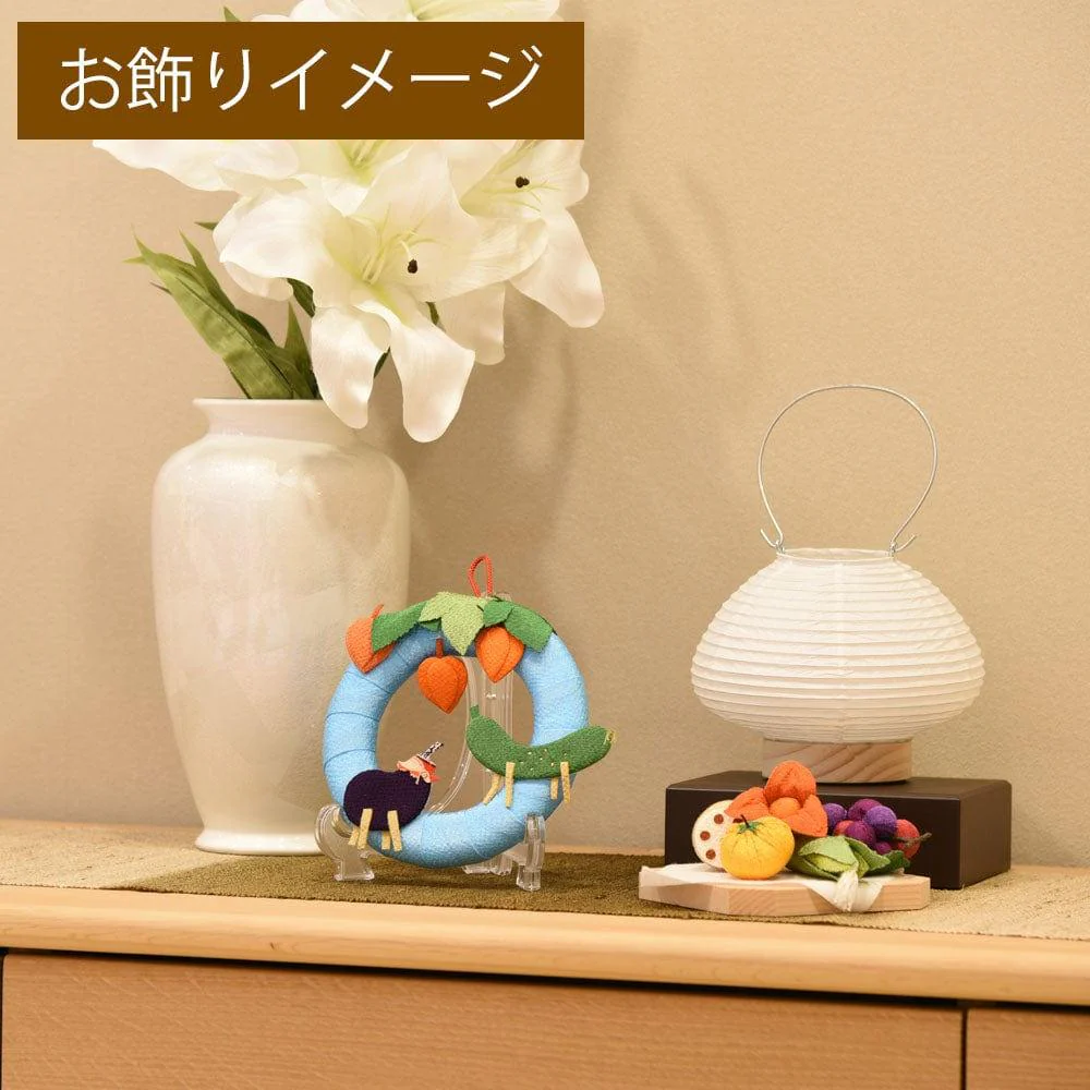 ちりめん 季節のリース お盆 - Image 4