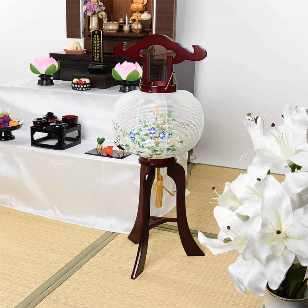 姫行灯 9号 桔梗 菊に竹 - Image 3