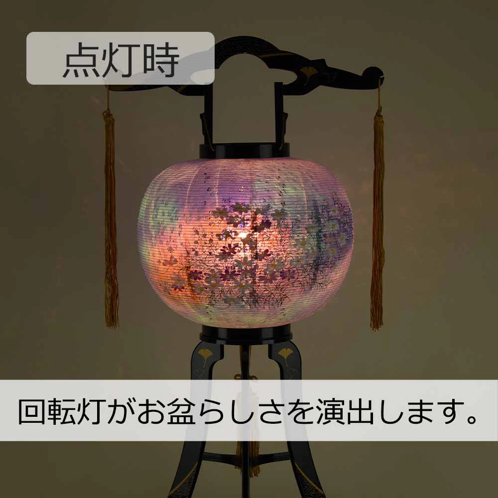 回転 あかり 綾型 11号 蒔絵絵入 - Image 4