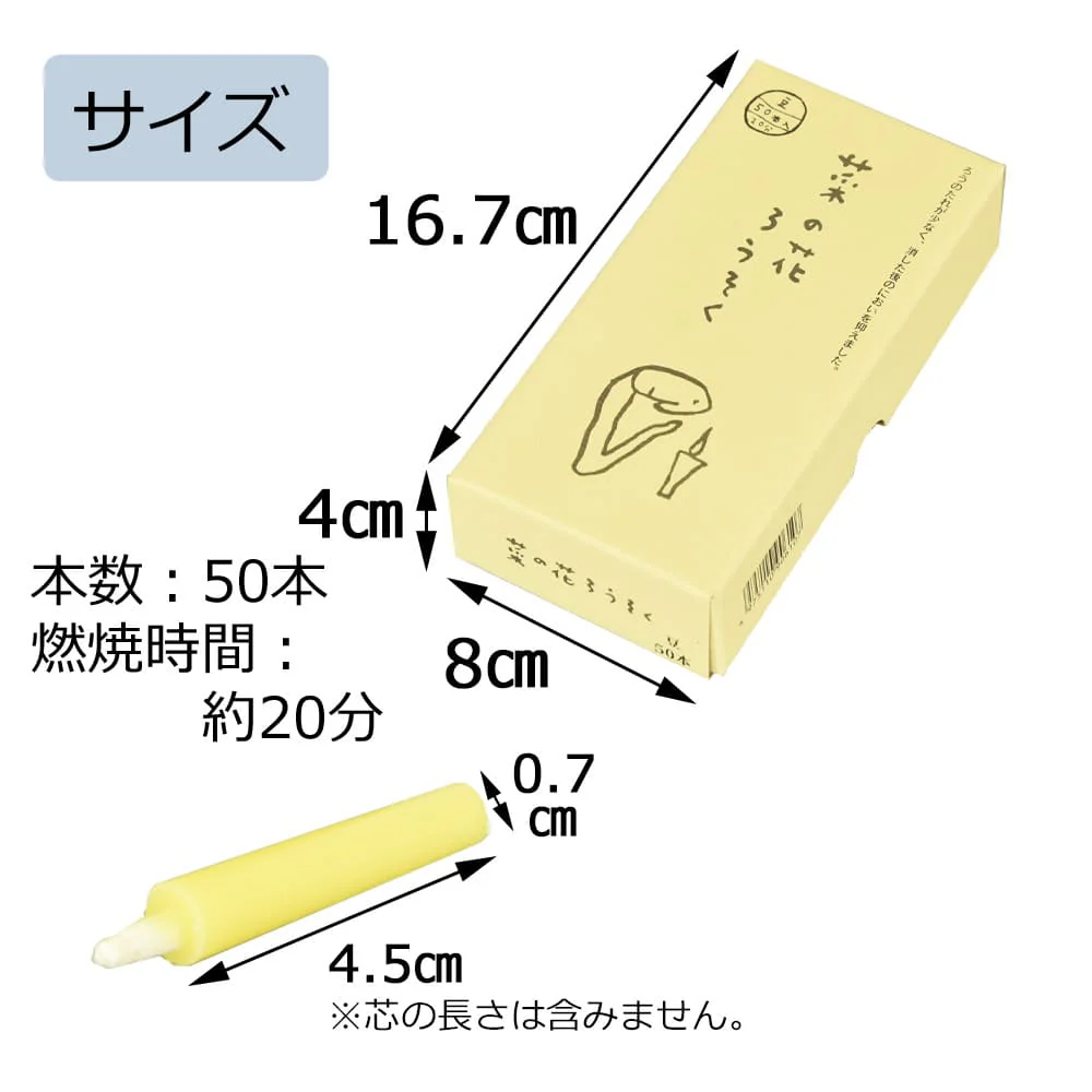 菜の花ろうそく 豆 50本入 - Image 2