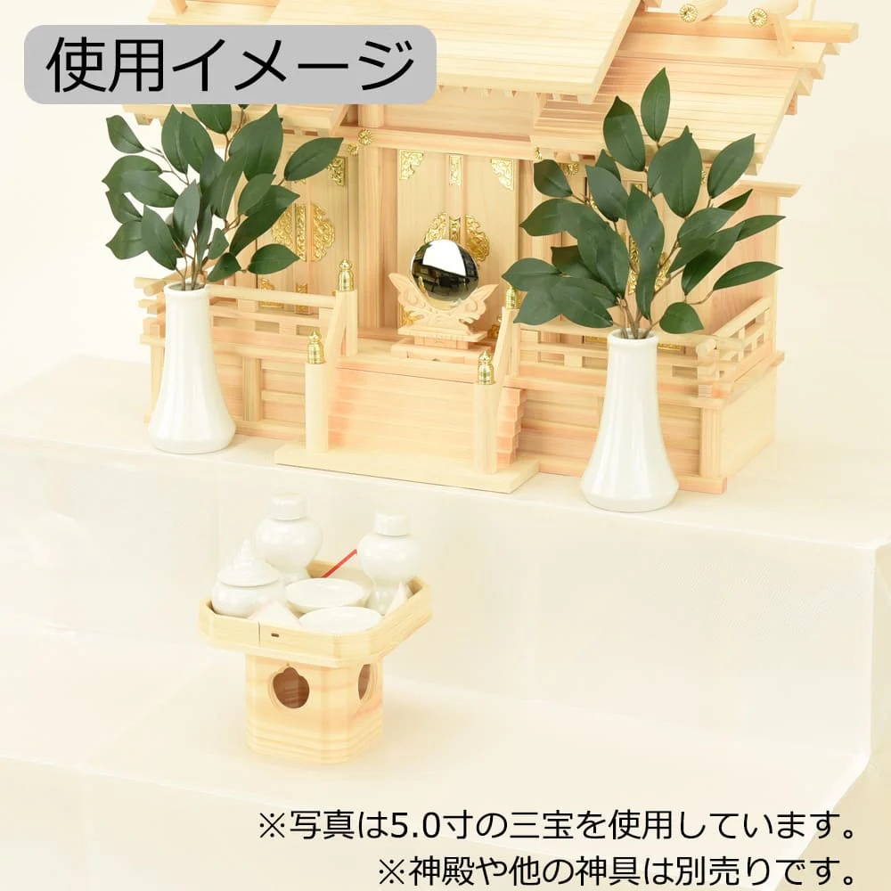 神具 三宝 白木 箱入 6.0寸 - Image 4