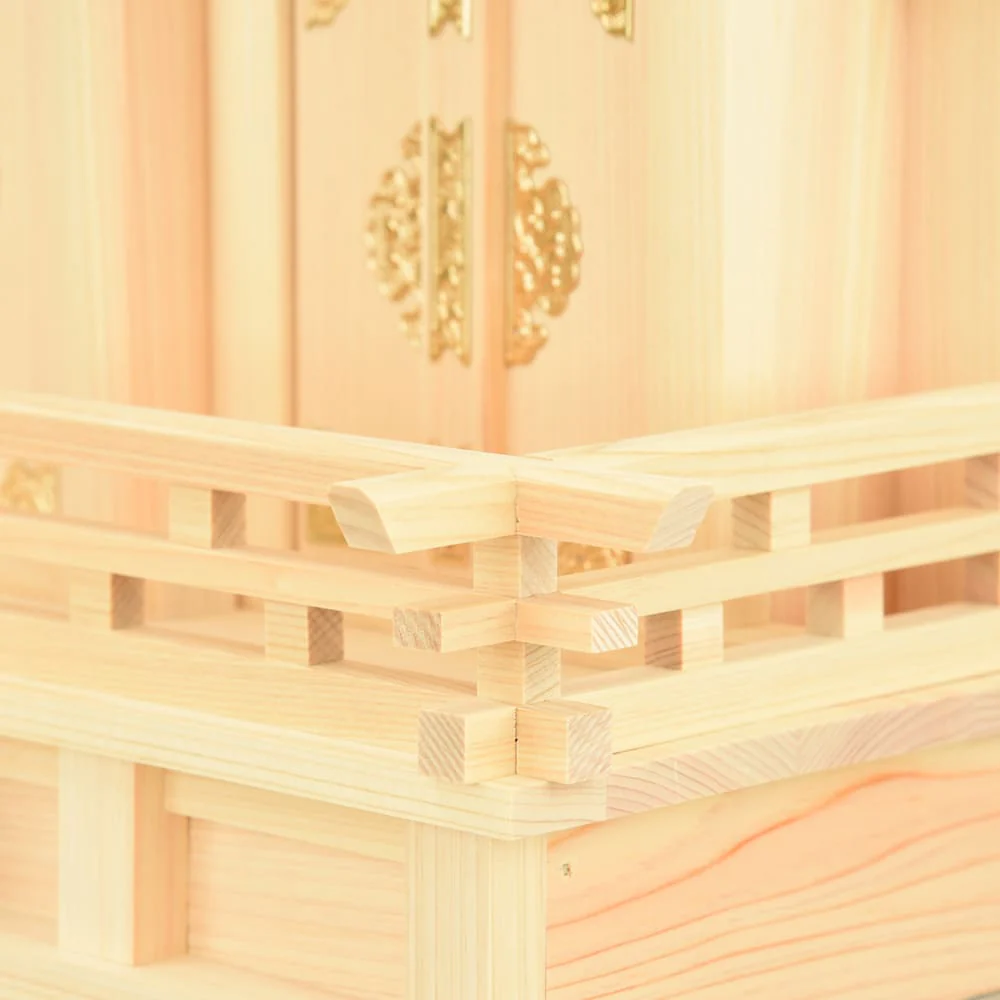 神棚 神具セット 本金具 屋根違い三社 小 - Image 8