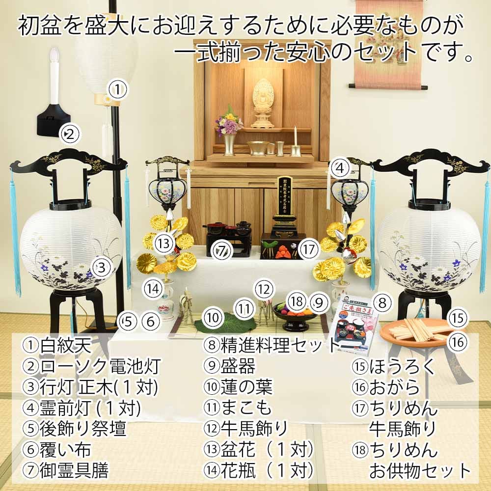 【WEB限定】初盆セット 2段81cm盆棚付き 伝統型フルセット 10-D - Image 2